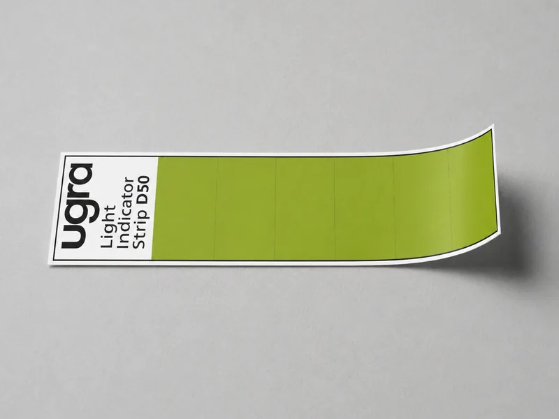 Selbstklebendes Metamerie-Etikett mit dem Ugra Light Indicator Strip D50